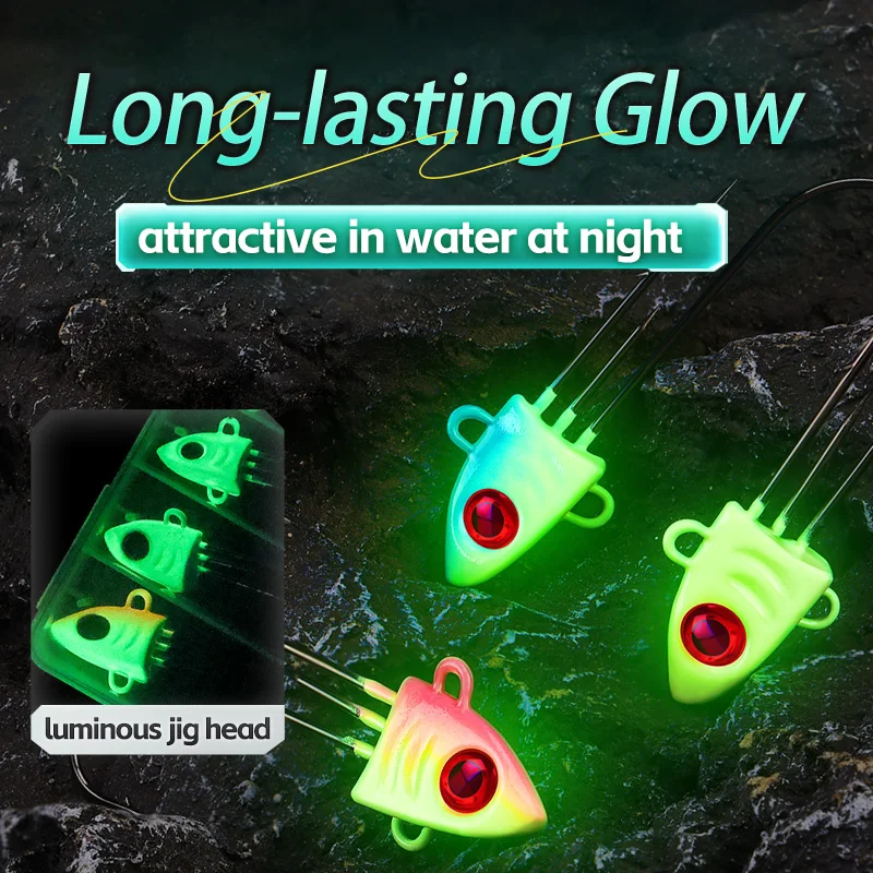 Jig Head luminiscente con púas WEIHE – Plomo para lance largo
