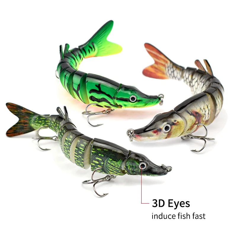 Kawa-señuelos de pesca Swimbait y cebo articulado, 12,5 cm/17g, ABS + Crankbait de fibra, pez duro realista, Lucio, bagre, 1 ud. - imagen 3