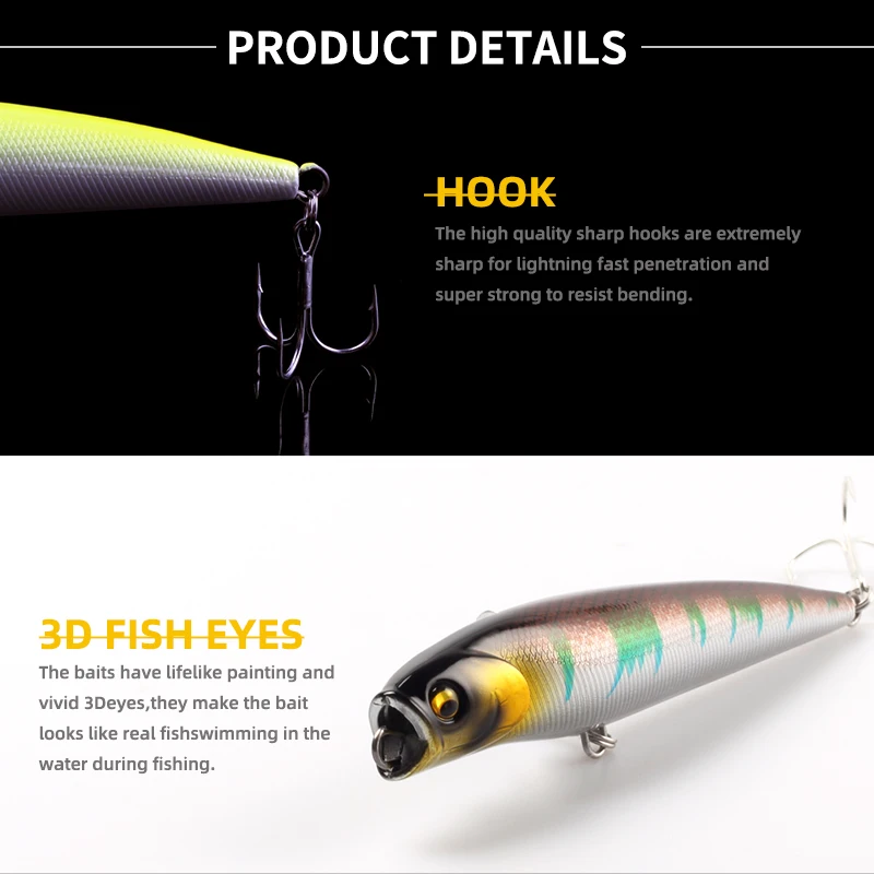 MAGIC WORKS-señuelo de pesca en forma de S, cebo duro Artificial de plástico ABS, aparejos de pesca, 140mm/28,7g, 8 colores - imagen 5