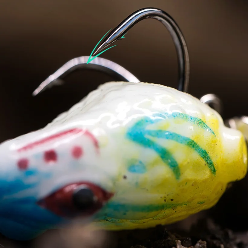 Cebos de pesca blandos de silicona biónica de rana trueno, 2,5 cm, 3g, Wobblers de agua superior, cebo Artificial para lubina, herramientas de pesca de bagre - imagen 5