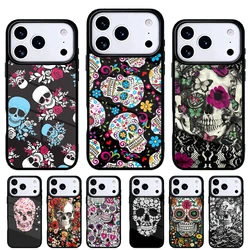 Funda iPhone Calavera y Flores – Diseño retro para 13‑15‑17 y Pro Max