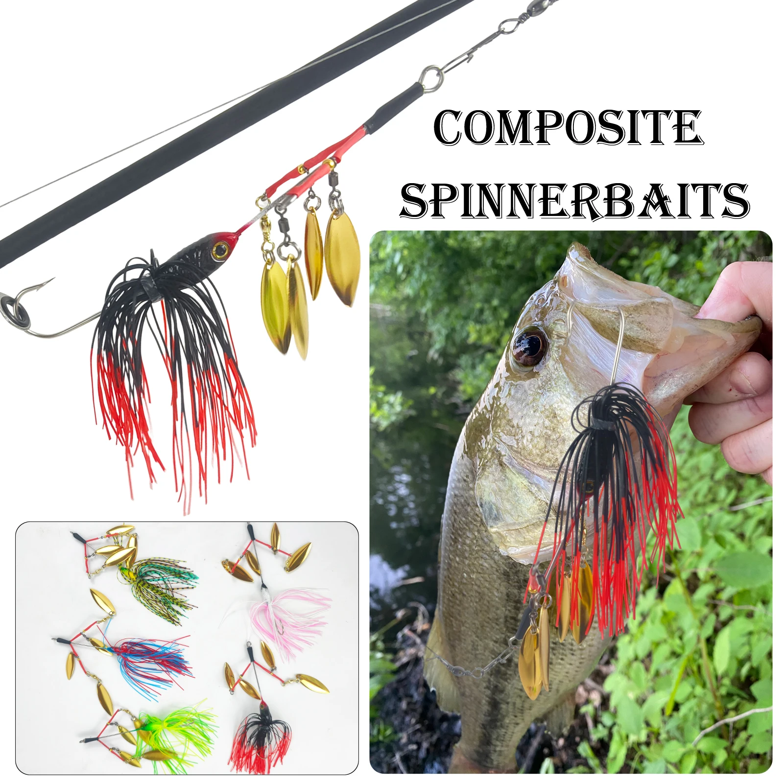 Free Fisher Buzzbait Multirota – señuelo VIB con lentejuelas - imagen 2