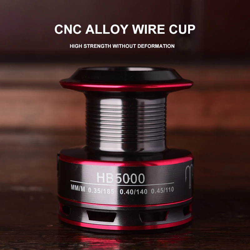 Balancín 5,2: 1 carrete de pesca de Metal HB 1000 2000 3000 4000 5000 6000 7000 8KG potencia máxima de arrastre carrete de pesca giratorio - imagen 5