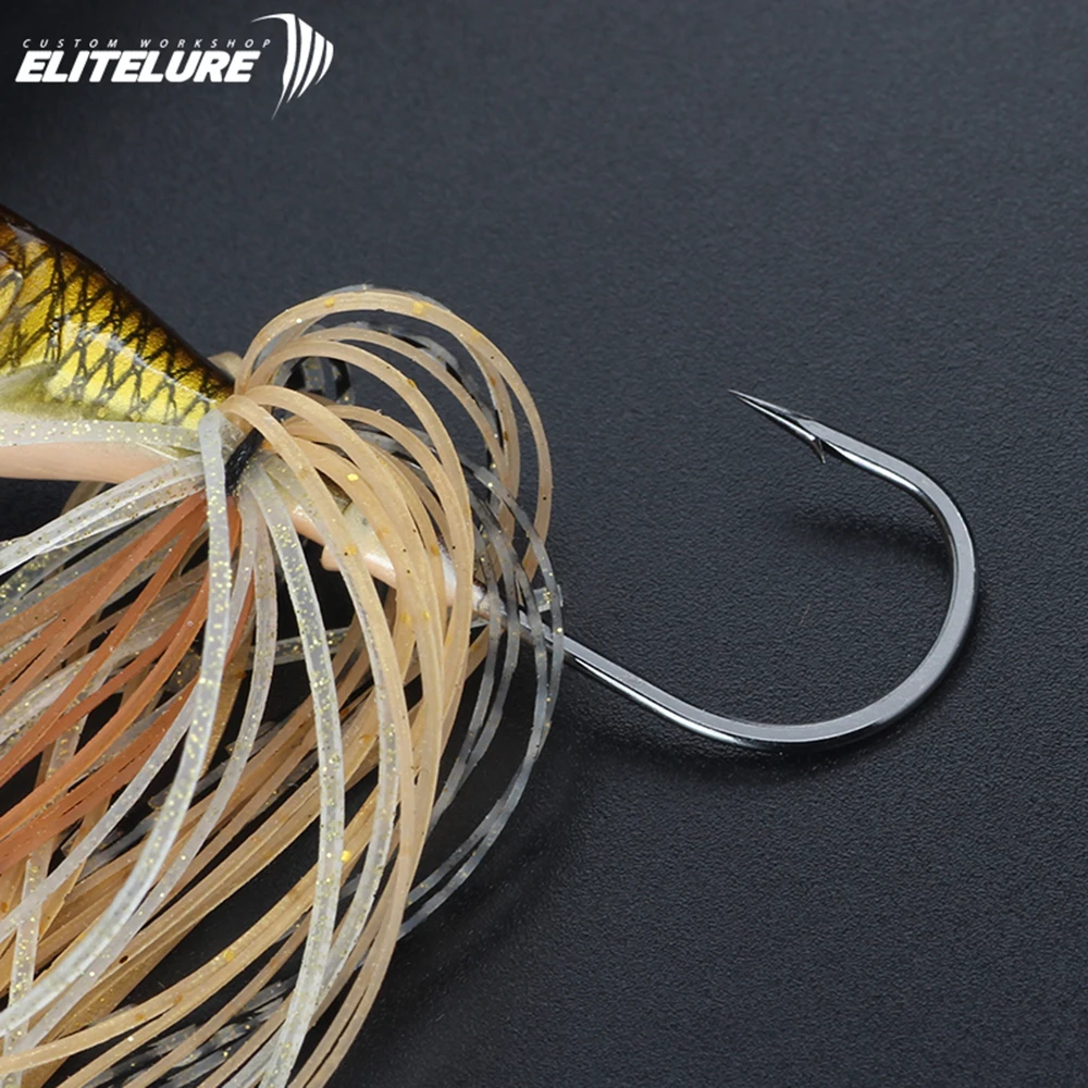 EliteLure CF-S 10g/14g pesca Spinnerbait doble hojas lentejuelas cuchara Wobblers Buzzbait señuelo aparejos de pesca para cebos de lubina - imagen 5