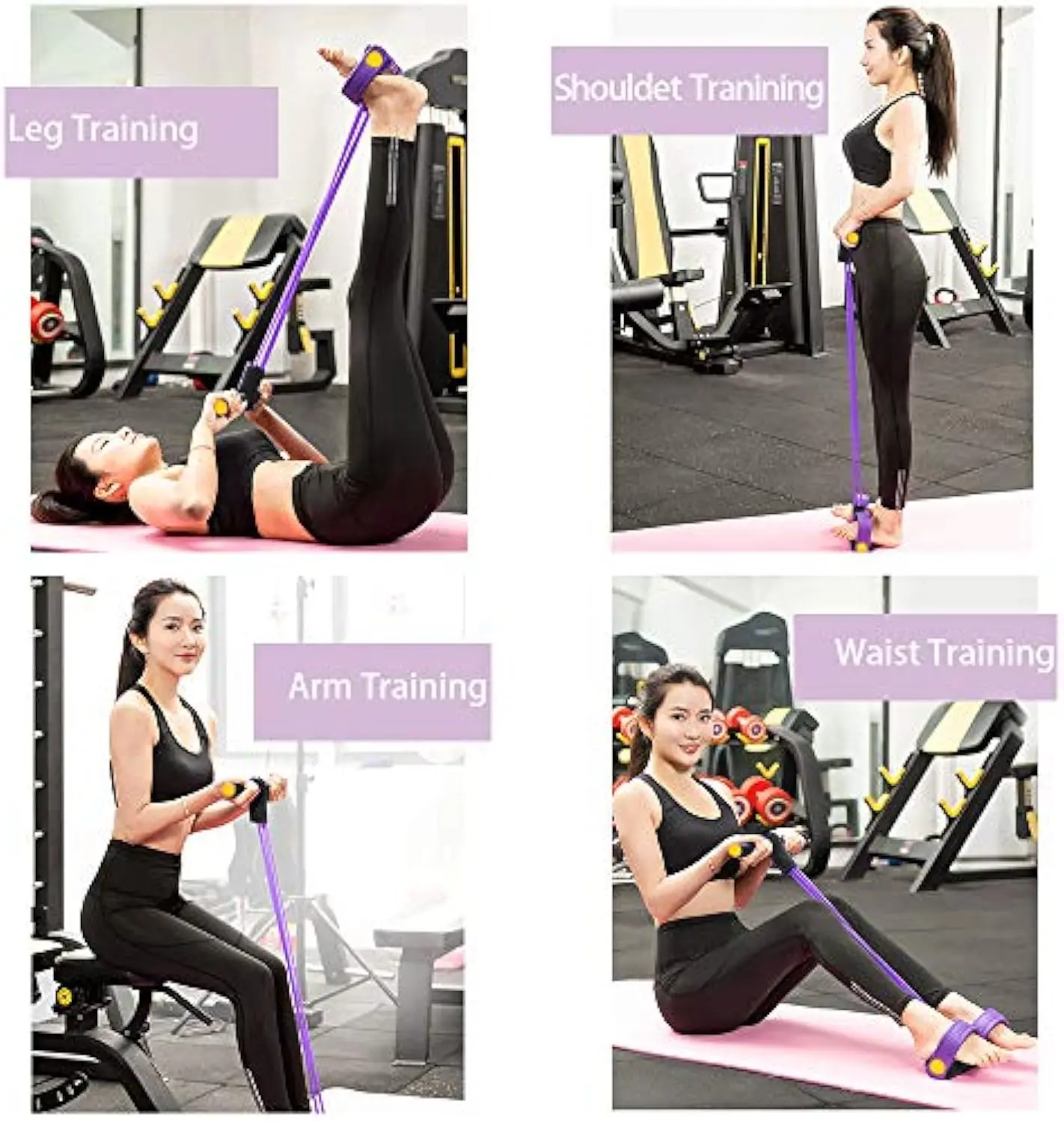 Banda de resistencia física con Pedal, equipo de ejercicio en casa para tonificar Yoga, entrenamiento de fuerza, glúteos, piernas, entrenamiento Abdominal - imagen 5