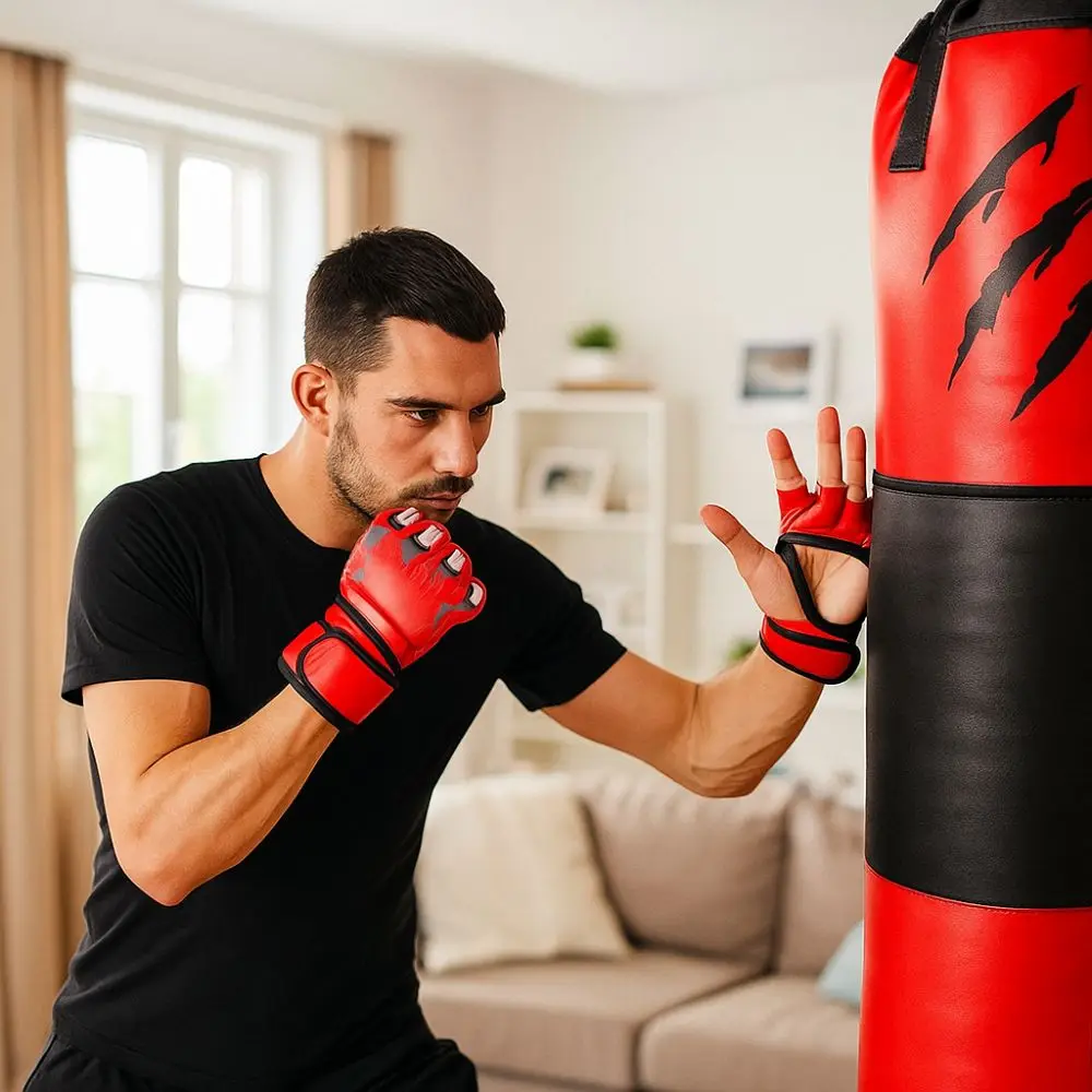 Professionele bokshandschoenen Dikkere vulling Slijtvaste vechthandschoenen Bokshandschoenen met halve vingers Training - imagen 2