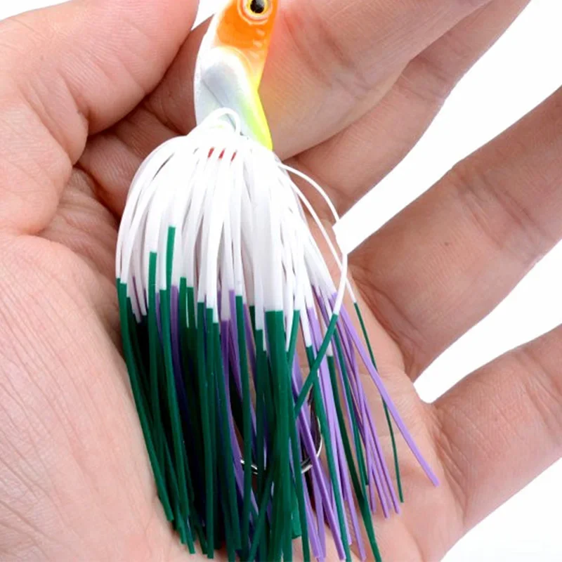 Cebo giratorio con lentejuelas, anzuelo con cabeza de plomo, falda de silicona, Swimbait, Lucio, lubina, aparejos de Pesca, 1 ud. - imagen 3