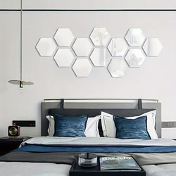 Calcomanías 3D hexagonales acrílicas – Pegatinas espejo para paredes