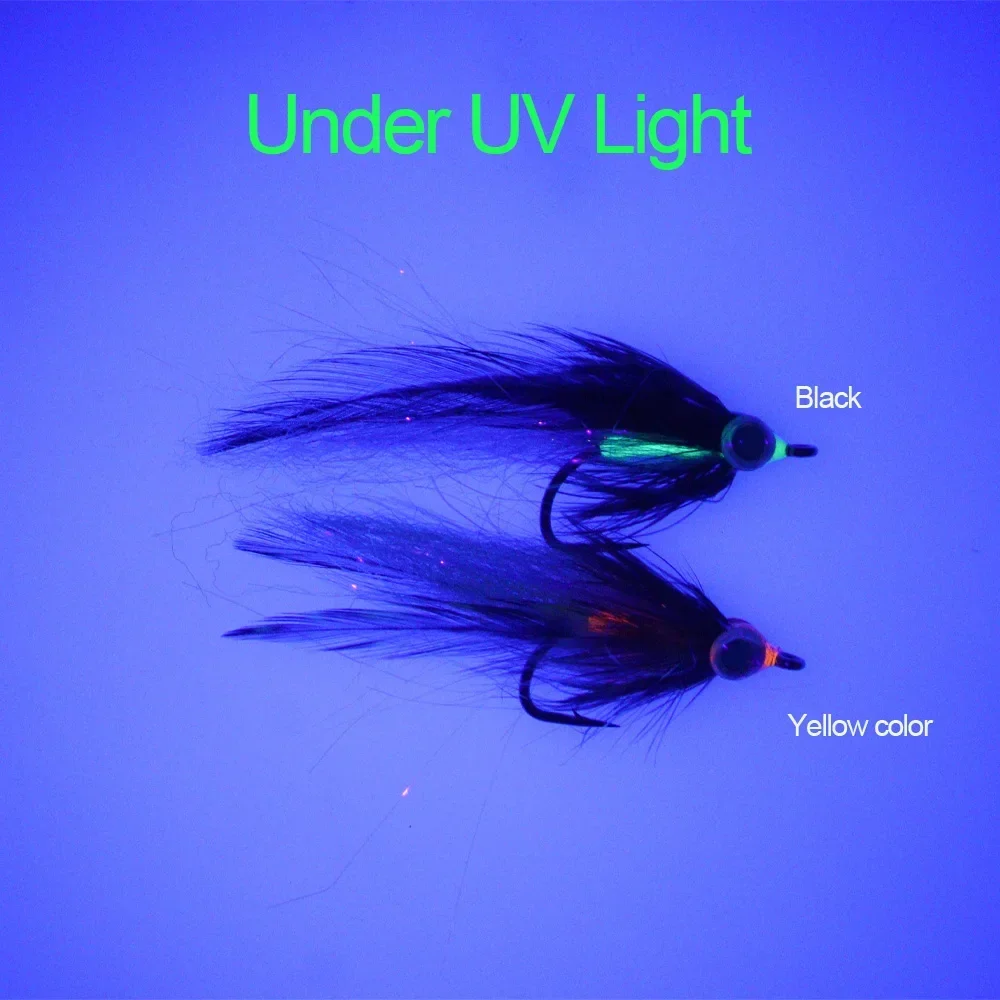 ICERIO 4 Uds 3D ojo de pez cebo Streamer mosca EP fibra sedosa agua salada cebo pescado pesca con mosca trucha pesca de lubina cebos de señuelo - imagen 4
