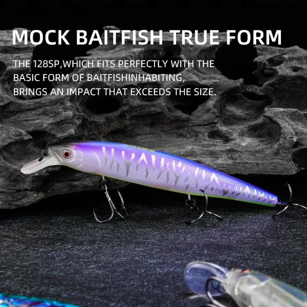 TSUYOKI Flirt Minnow Wobbler Jackall Magsquad 128sp señuelo de plástico duro señuelos artificiales Lucio ABS Wobbler para peces Jerk Bait - imagen 5