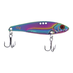 1 Uds. Cebo de pesca biónico de Metal de 6cm/10G, señuelo de lentejuelas con diente de dragón colorido con tres anzuelos de alta resistencia, herramientas de pesca