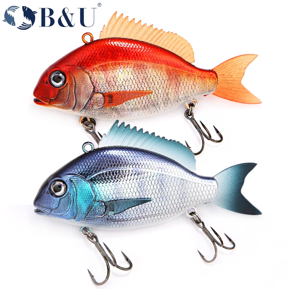B & U VIB-señuelo duro de 65mm y 23g, señuelo tipo lápiz que se hunde de tono alto, Pesca de lubina de fundición larga, anzuelo de Swimbait, plantilla de Metal, cebo de silicona - imagen 2