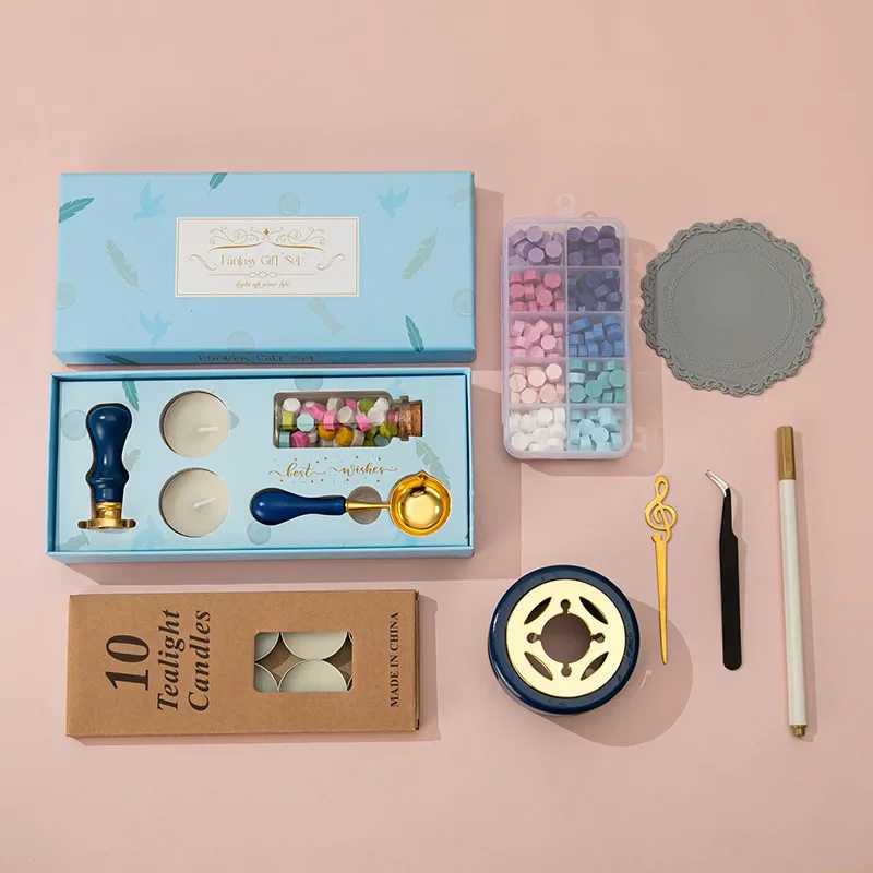 Set sellos de lacre macaron con cera y manual – San Valentín - imagen 4