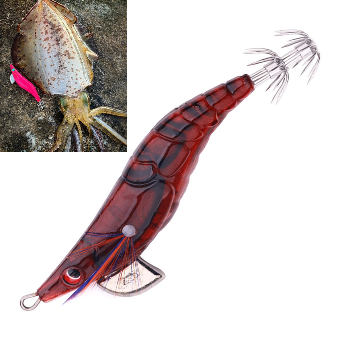 Cebo de calamar Egi, señuelos artificiales de Jigging, 10cm, 12g, anzuelos de calamar de hundimiento lento, pesca en el mar, pulpo, sepia, aparejos luminosos - imagen 3