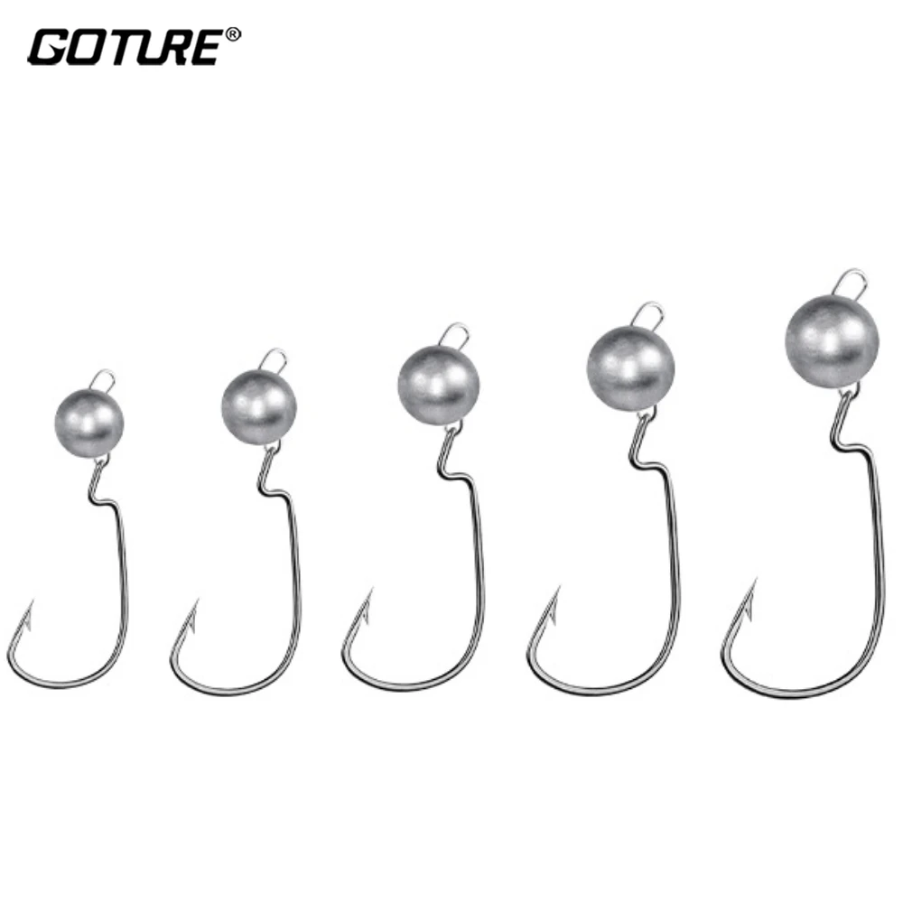 Goture Anzuelos Jig Head para Vinilos de Trucha y Lubina
