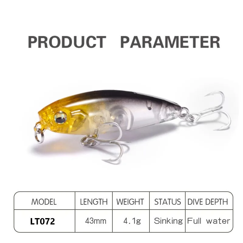 Señuelo de Pesca con lápiz japonés Terrier 43S, 43mm, 4g, Wobbler que se hunde, Mini cebo Artificial de agua salada para Pesca, Rockfish, lubina - imagen 2