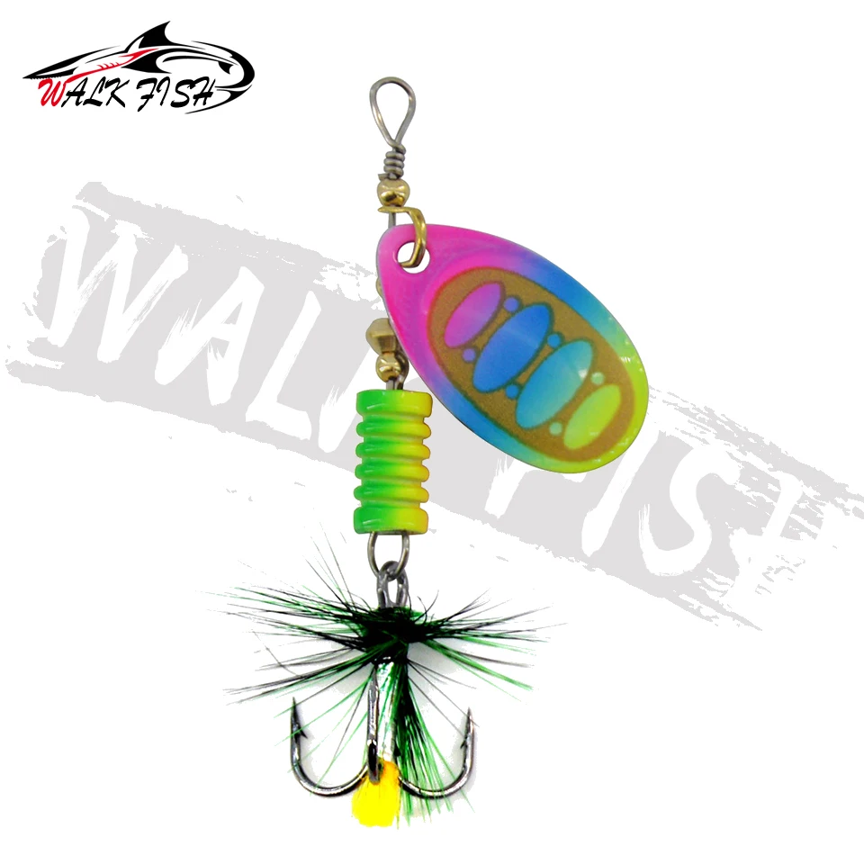 WALK FISH Señuelo cuchara – Triples con pluma para lubina y trucha - imagen 2