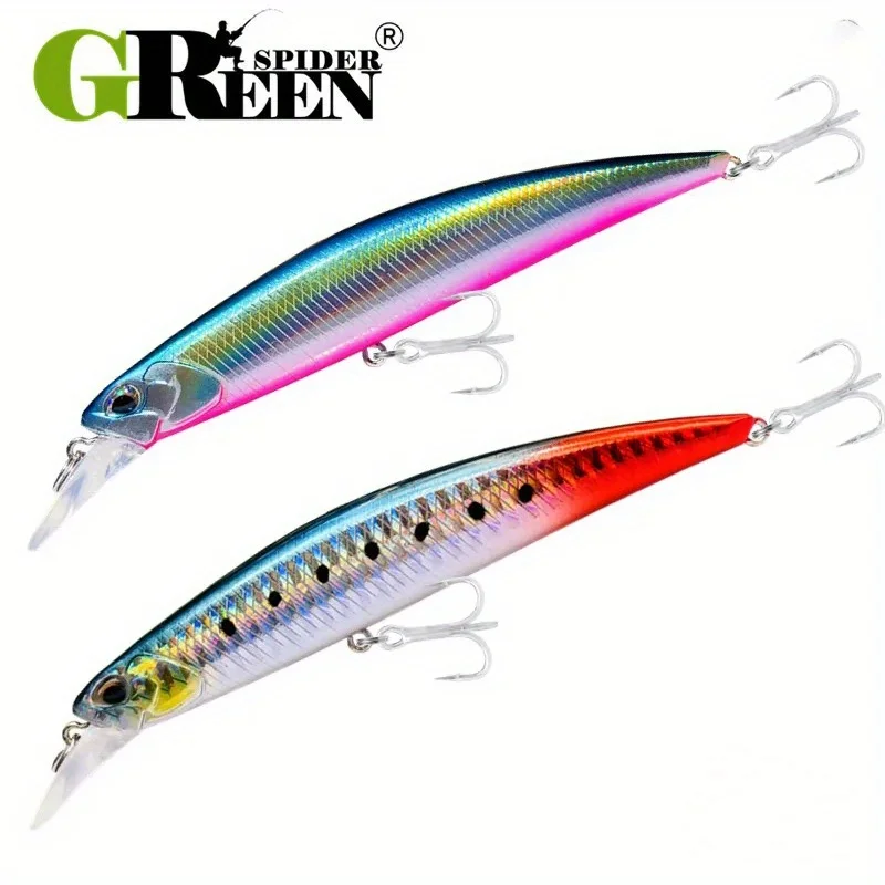 Greenspider Jerkbait Minnow 125mm 27G Hundimiento Lubina Agua Salada - imagen 4