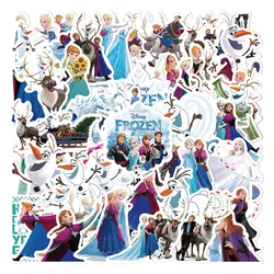 50 Uds. De pegatinas de película de dibujos animados de Frozen Olaf de Disney, pegatinas impermeables para teléfono, portátil, equipaje, guitarra, cuaderno, juguetes para niños