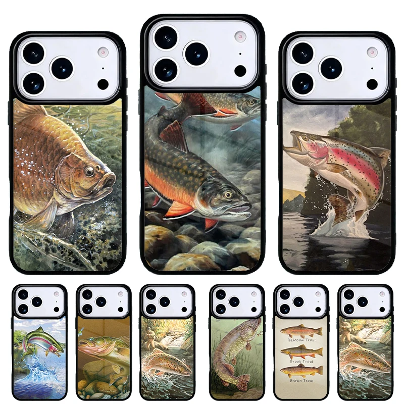 Funda de Trucha para iPhone – Carcasa trasera con estampado de pesca