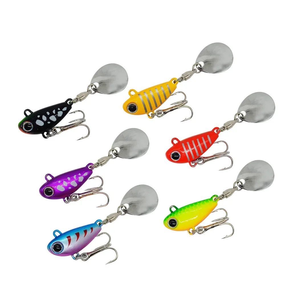 MUKUN cola giratoria 10g equilibrio giratorio plantilla de Metal VIB cebo de vibración Spinner cuchara nuevo aparejos de pesca señuelo que se hunde - imagen 2