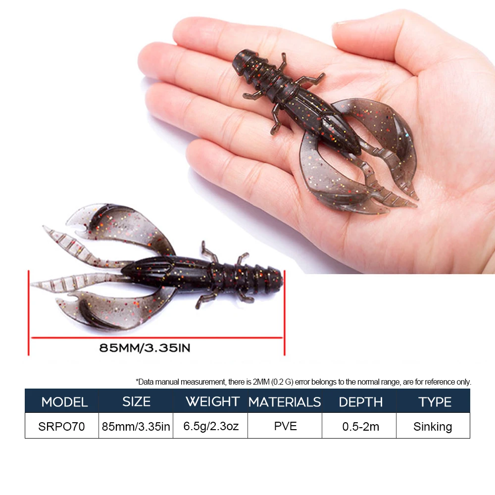 Hanlin-Juego de Señuelos de Pesca de silicona suave, 8 piezas, 80mm/6,5g, Crankbait, Jigging giratorio, Wobbler, Lucio Artificial - imagen 2