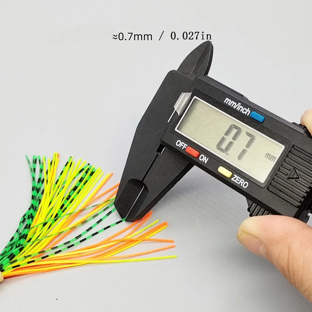 Paquete de 12 faldas de pesca de silicona de 13cm para Spinnerbait Buzzbait, señuelos de goma, faldas de calamar DIY, accesorios de Material para atado de moscas - imagen 4