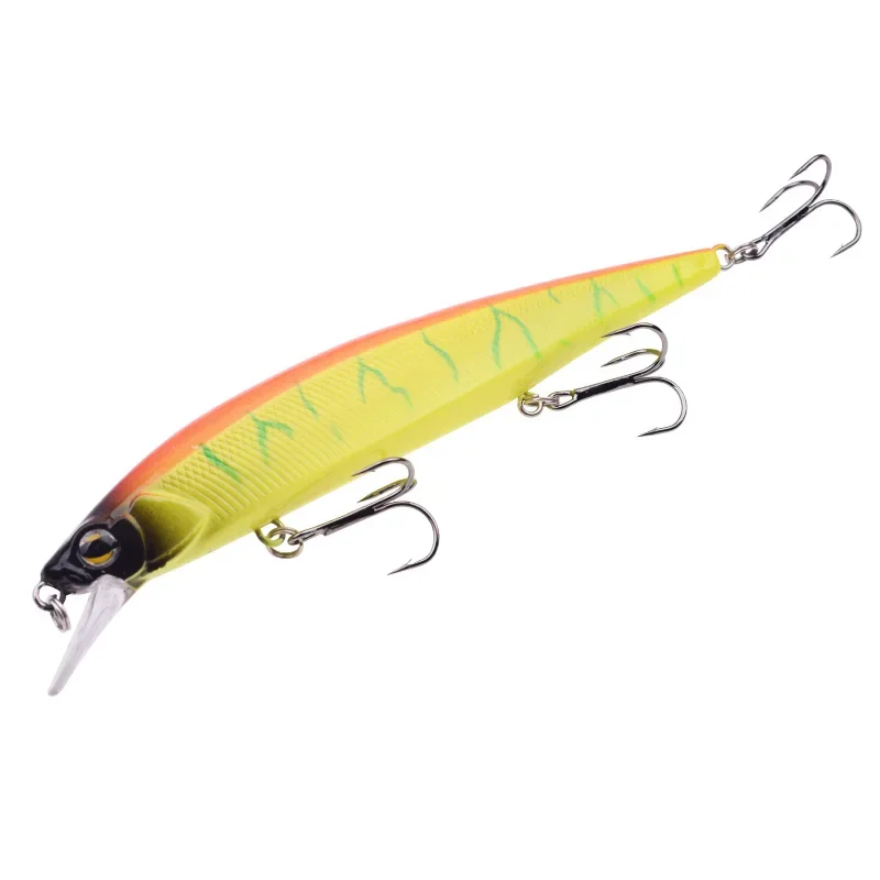 Señuelo de pesca flotante Wobbler Minnow, 14cm, 18,5g, lubina, ojos 3D, Topwater, 3 anzuelos triples, aparejos de cebo Artificial de plástico duro, 1 ud. - imagen 5