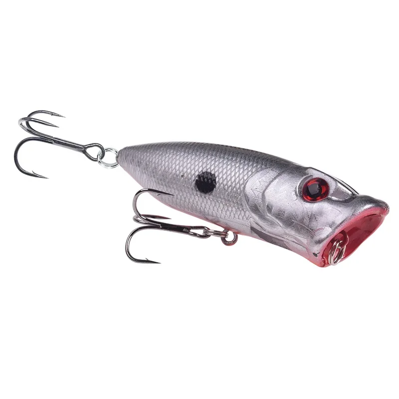 Señuelo de pesca Popper, 7cm, 10g, cebo duro Artificial Topwater para lubina, trucha, Lucio, Wobblers, aparejos de pesca con 6, 1 ud. # Anzuelos triples - imagen 5