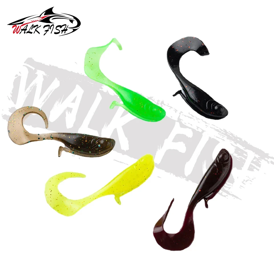 WALK FISH 12 Uds 47mm 1,2g señuelos cebo suave nadador cebos de pesca Lucio trucha Jigging señuelo aparejos de pesca - imagen 5