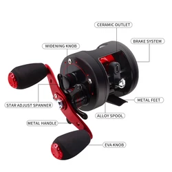 Carrete Baitcasting Kawa – Aluminio, resistente agua de mar