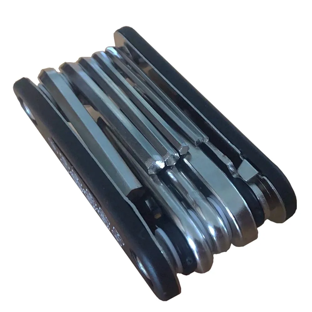 Kit de herramientas de reparación de motocicletas y bicicletas, llave hexagonal, tuerca, llave de reparación de neumáticos, destornillador, varilla de extensión de enchufe, 16 en 1 - imagen 2