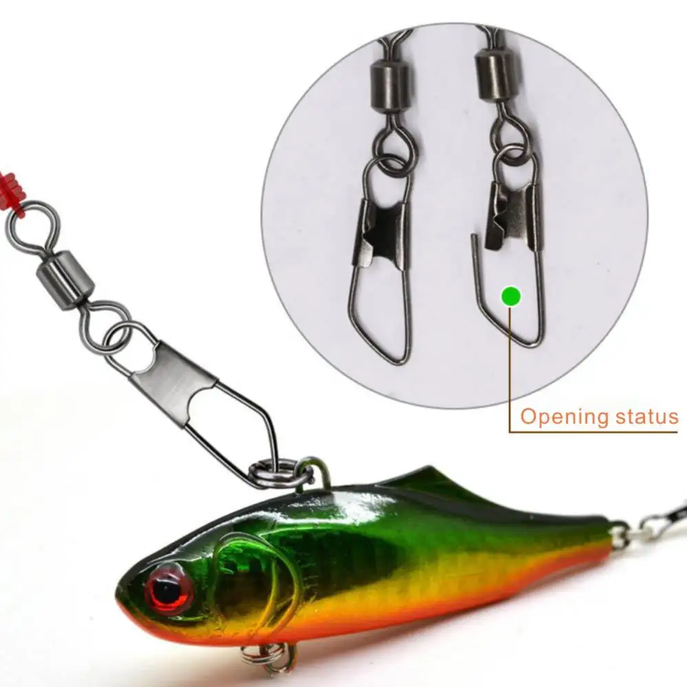 ORJD-gancho giratorio de pesca de acero inoxidable, Conector de señuelo, anillo sólido, accesorios de aparejos de pesca de alta velocidad, 10-50 piezas - imagen 5