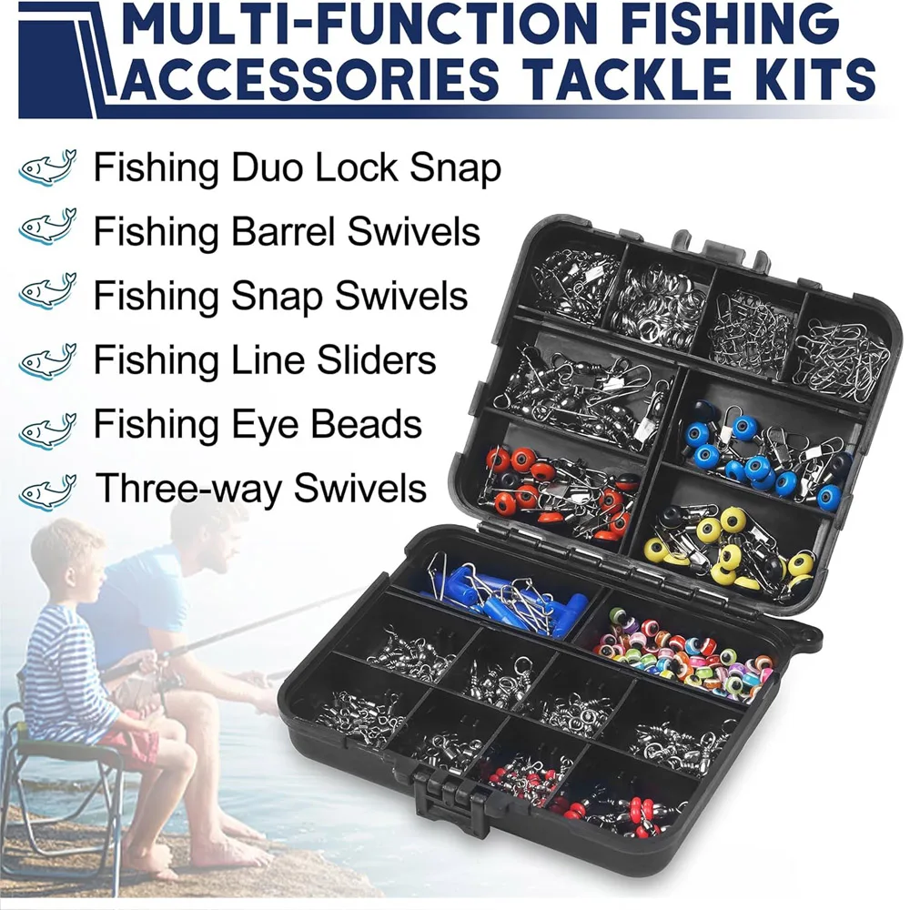 Juego de accesorios de pesca con broches giratorios, conector de pesca para lubina, trucha, equipo de pesca DIY, 210 Uds. - imagen 5