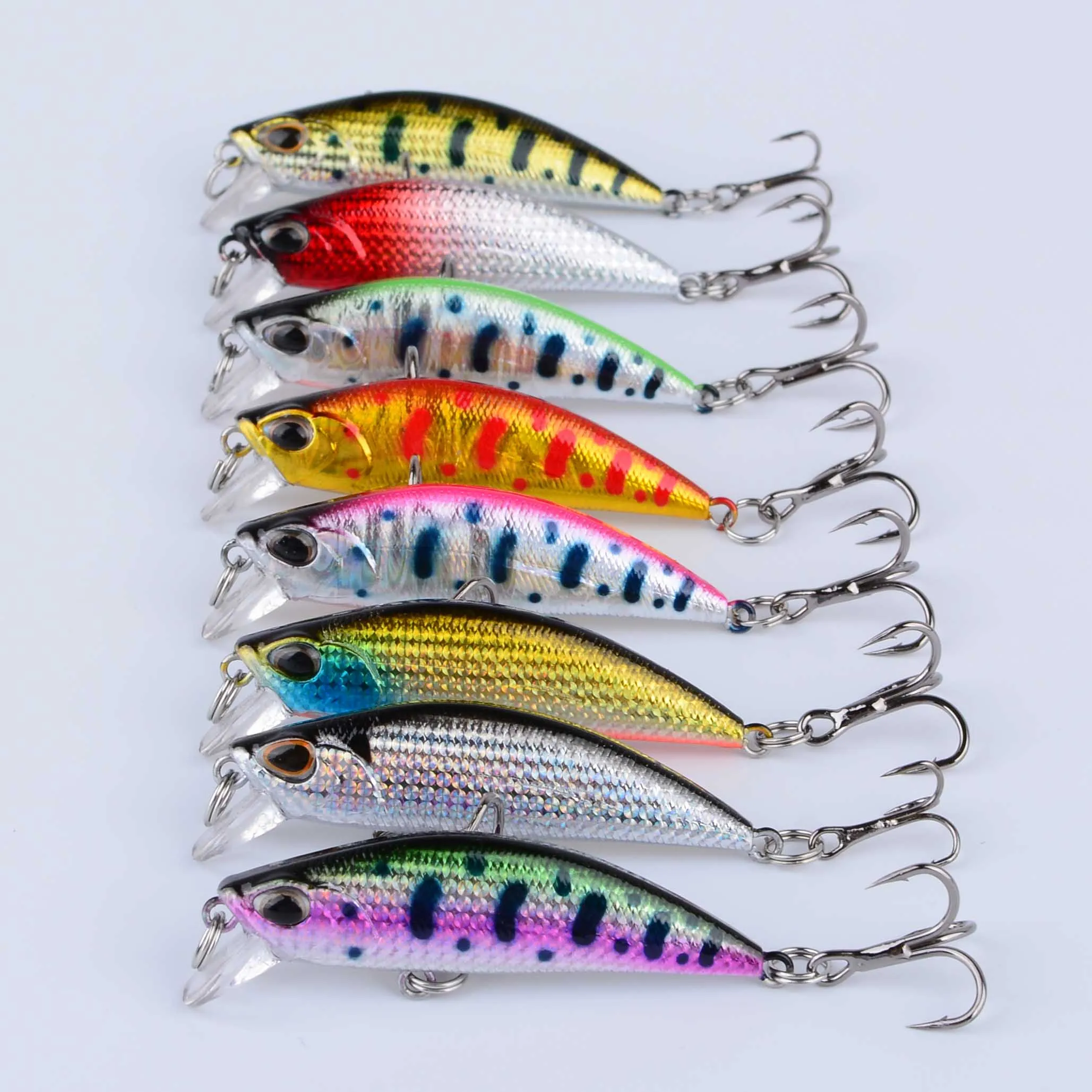 8 Uds Wobblers que se hunden Señuelos de pesca trucha cebo duro de plástico Artificial Crankbait aparejos de pesca de lubina ﻿ - imagen 5