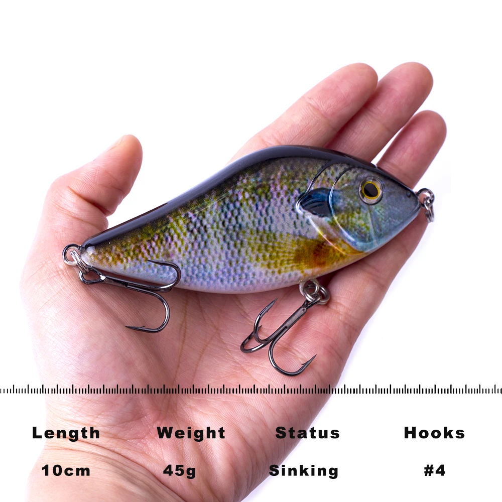 CCLTBA-SEÑUELOS Wobbler Jerkbait, sonajero Glide, Crankbait, para muskkie Pike, aparejos de pesca, 10cm, 45g - imagen 2