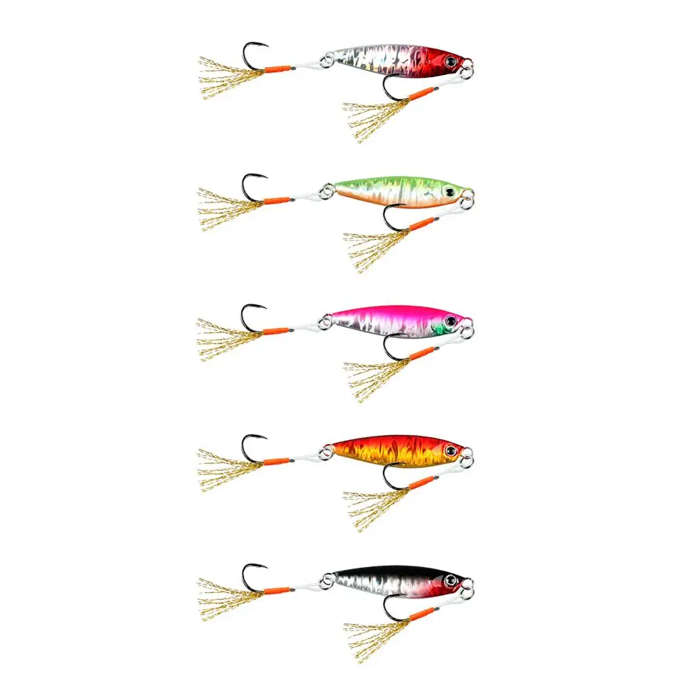 Caja de 5 uds. De señuelo de pesca, anzuelo de Metal de 7g/10g/15g/20g, cebo giratorio de pesca, cuchara de Jigging de Metal láser, señuelo de pesca - imagen 2