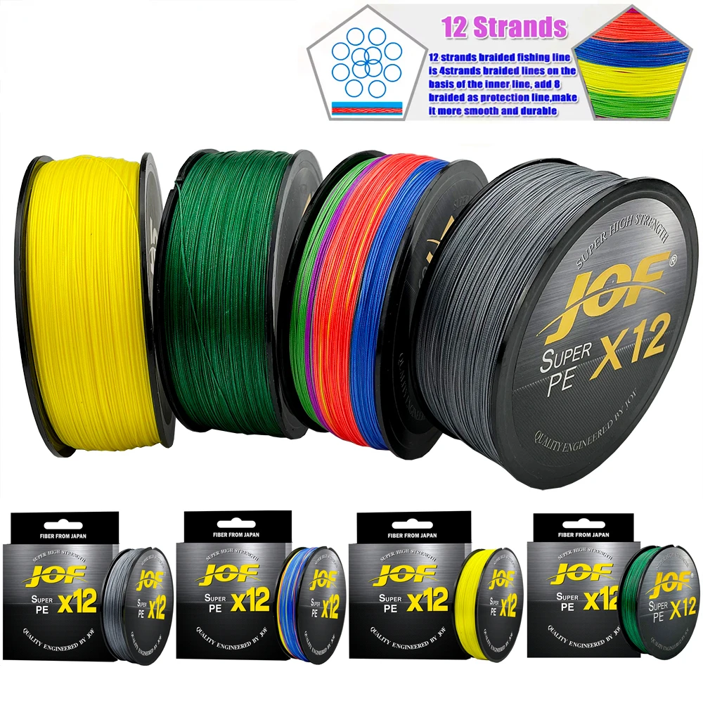Sedal trenzado de 300M y 100M PE para pesca de carpa, 12 hebras, mar, Océano, juego grande, 10 colores, 25-92LB - imagen 5