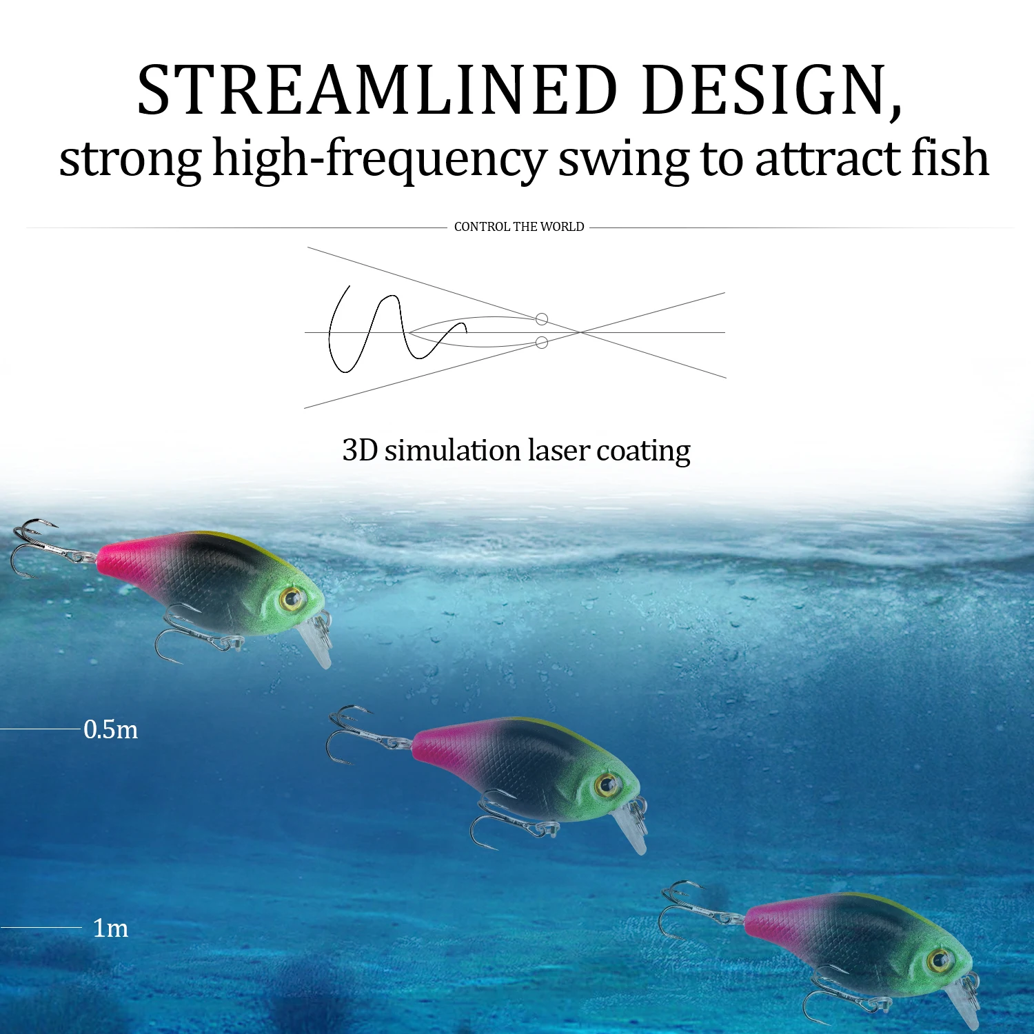 1 Uds. Señuelos de Pesca Crankbait Wobblers 4,6 cm 4,5g flotante Isca cebo duro de plástico Artificial Lucio aparejos de Pesca - imagen 5