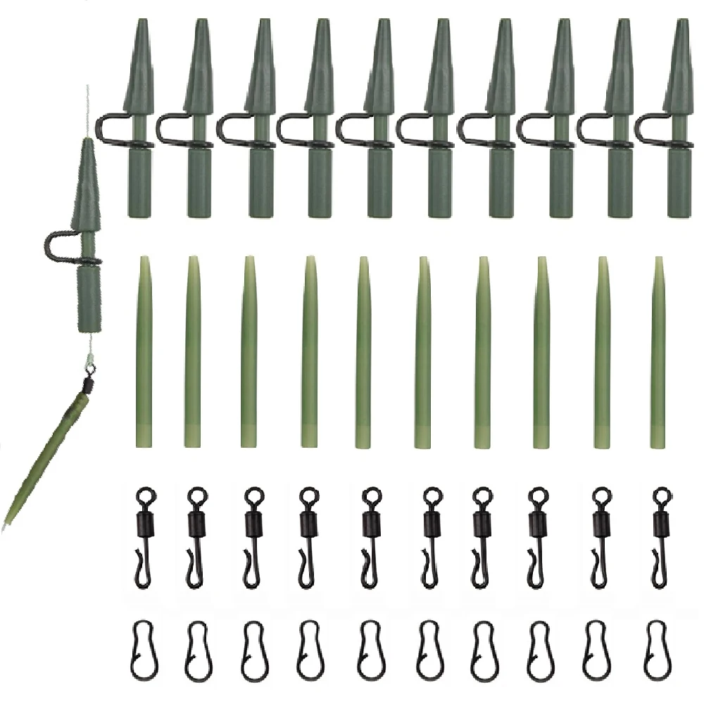 Aparejos para carpa con broches giratorios y clips