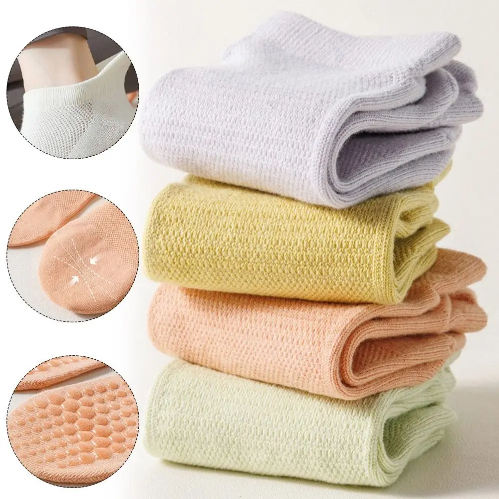 Calcetines de Yoga finos profesionales de silicona antideslizantes transpirables calcetines de tobillo bajo sin espalda calcetines de Pilates de malla para mujer - imagen 4