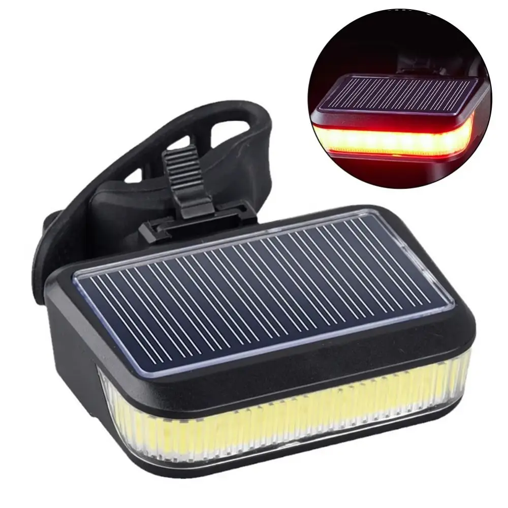 Luces traseras solares para bicicleta de 6 velocidades, luces de advertencia de emergencia impermeables plegables, instalación con correa de carga multifuncional - imagen 3