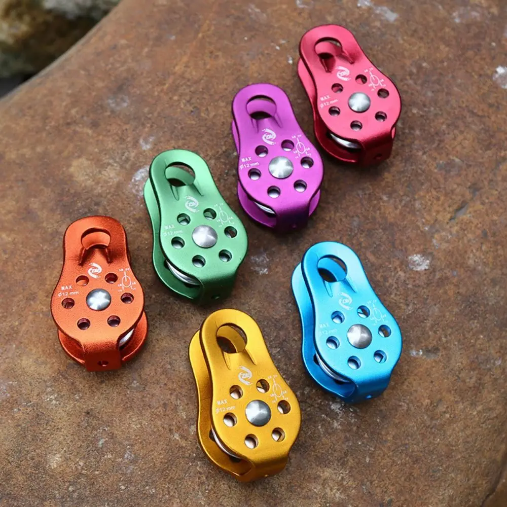 Rodillo de polea de elevación resistente a altas temperaturas, aleación de aluminio, doble rueda, polea de cuerda de elevación giratoria, 26KN, resistente - imagen 5