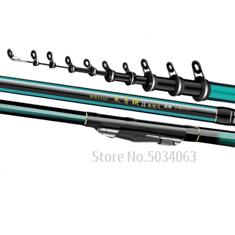 Cañas de pescar de 2,7 m-7,2 m, caña de pescar telescópica ultraligera de carbono de 60T alto para Surfcasting, caña de pescar giratoria en roca, pesca en el mar en la costa, agua dulce - imagen 2