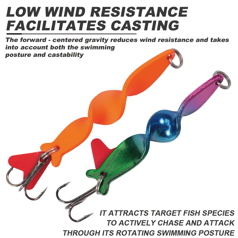 Wondersee-Juego de Señuelos de Pesca, 5 uds., 11g, 21g, 28g, cucharas de pesca, anzuelos triples, cebos de Metal duro, cuchara de fundición, señuelos para salmón y lubina