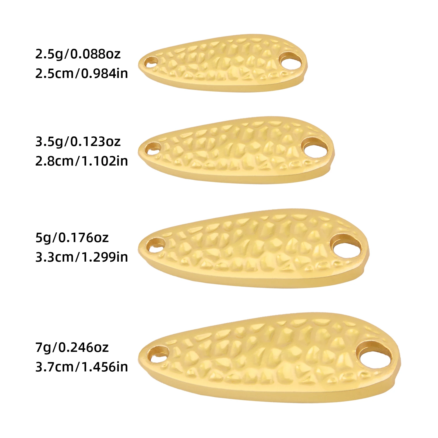 Señuelo tipo cuchara de Metal, 2,5g, 3,5g, 5g, 7g, cebo tipo cuchara, corriente de cobre, señuelo de pesca de Metal para trucha, peccha, perca, salmón - imagen 4