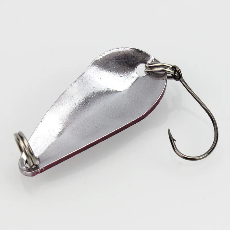 Señuelo de pesca, cucharas de cobre, señuelos de Metal artificiales, cebo duro de 3cm, 2,7g, aparejos de pesca de un solo gancho, lote de 5 piezas en oferta - imagen 3