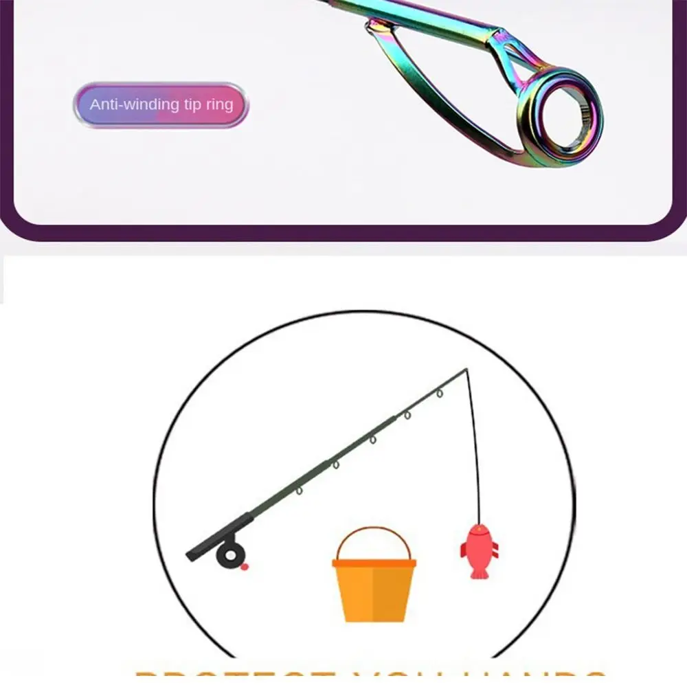 Anillo guía para caña de pescar, aparejos duraderos, Kit de reparación de Punta ovalada, piezas profesionales de acero inoxidable, 5 unidades por lote - imagen 3