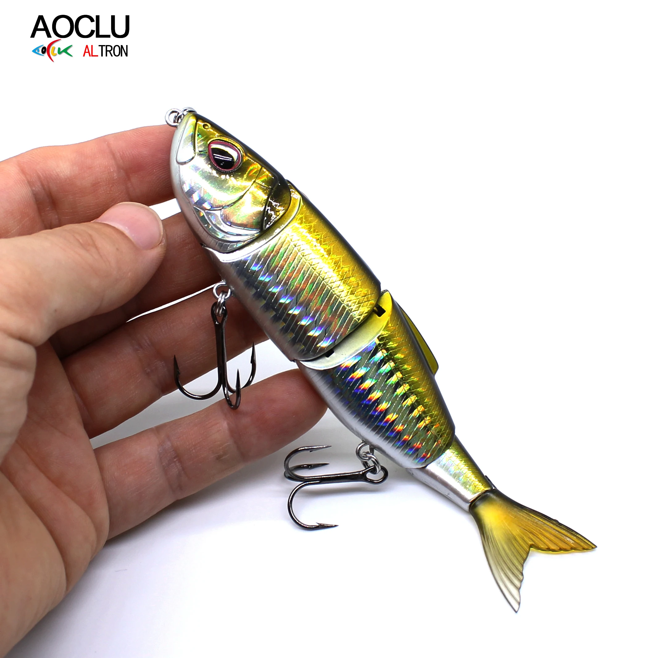 Swimbait articulado hundido AOCLU – Señuelo lubina con anzuelos VMC - imagen 5