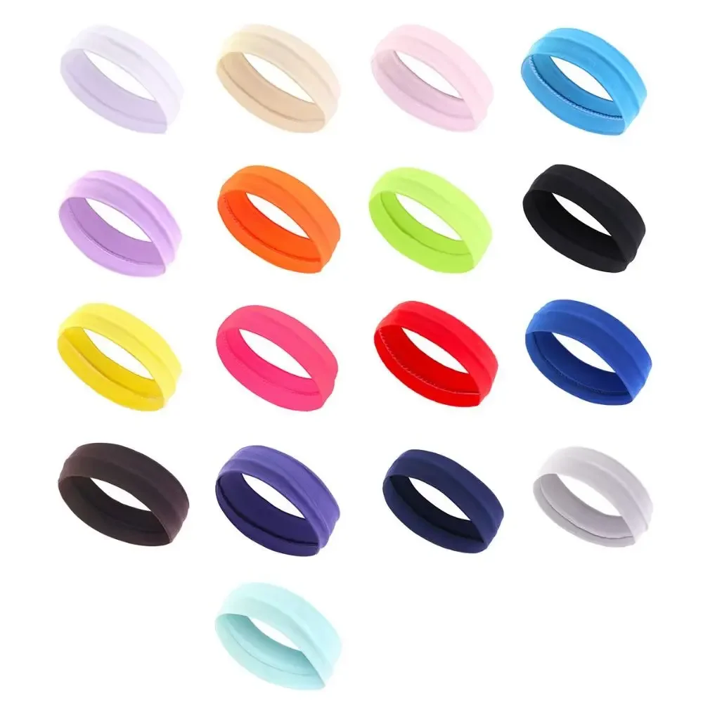 Bandas de sudor antitranspirables elásticas, cinta para el pelo de Yoga, diadema de Color puro, absorbente de sudor, antitranspiración, antideslizante - imagen 4